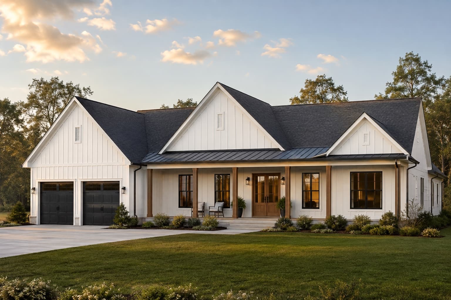 Rendering of The Saluda, a modern farmhouse plan